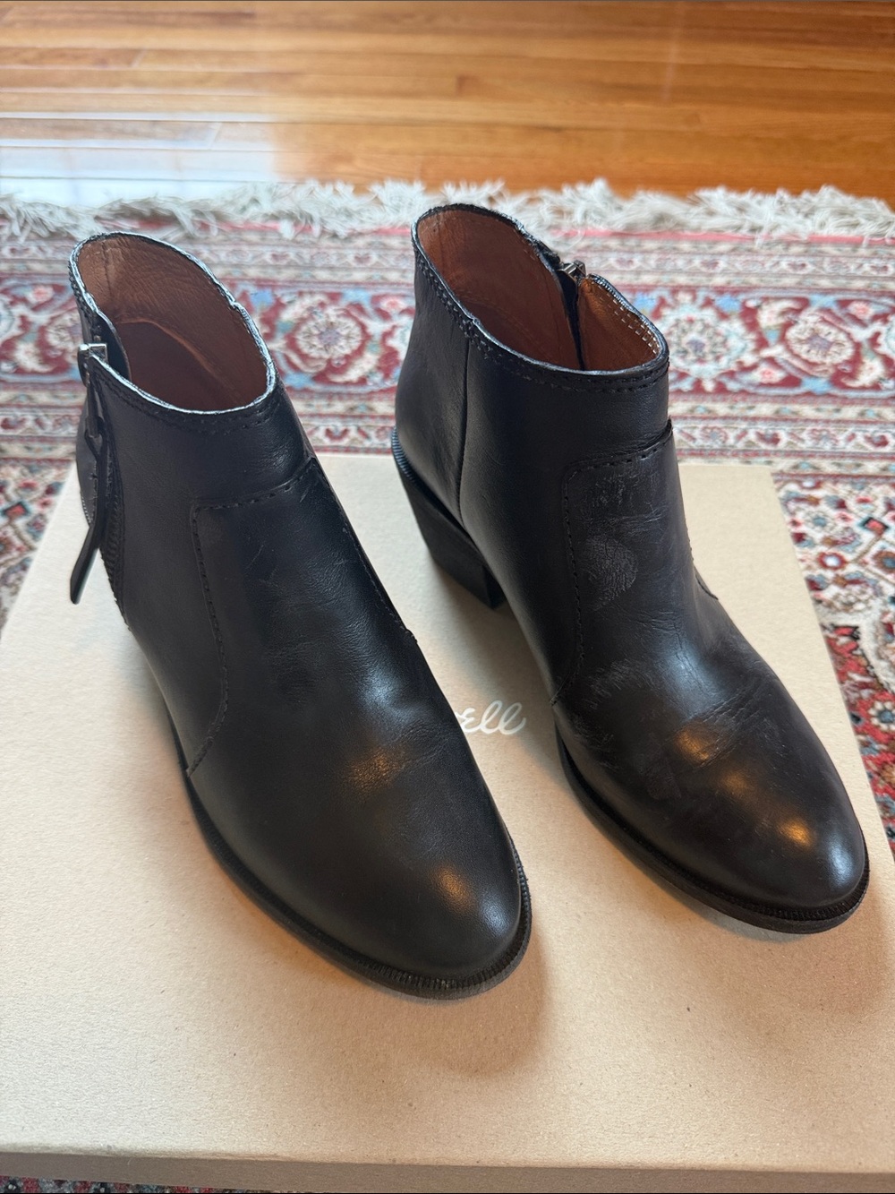Madewell The Janice Boot - Black Leather Ankle Boots